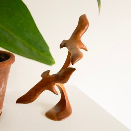 Wooden bird sculpture