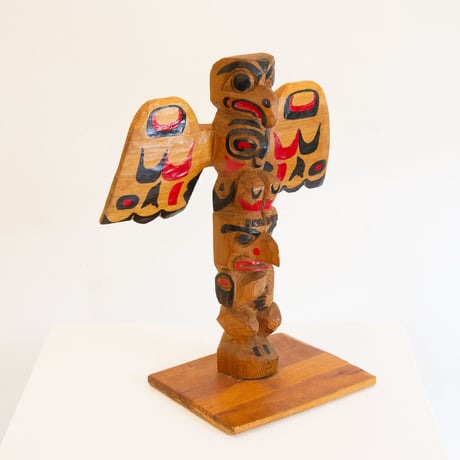Hand carved totem pole