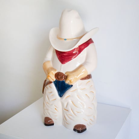 Cow boy cookie jar