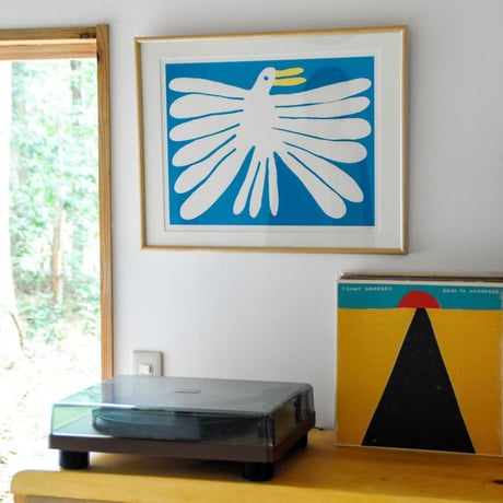 Nathaniel Russell  "White Bird" Silkscreen (Framed)