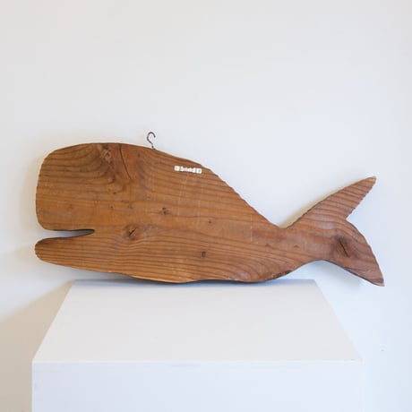 Wooden whale wall object