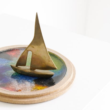 Brass Sailboat Object 3set