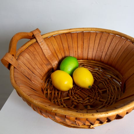 Slice wood ＆ Rattan basket