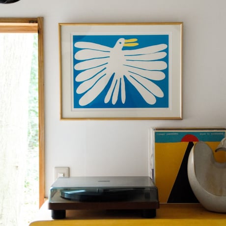 Nathaniel Russell  "White Bird" Silkscreen (Framed)