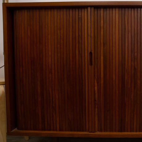 Glen of California Design by Milo Baughman Walnut Tambour Cabinet