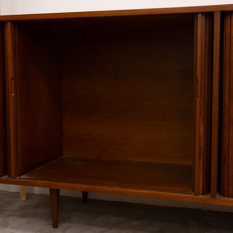 Glen of California Design by Milo Baughman Walnut Tambour Cabinet