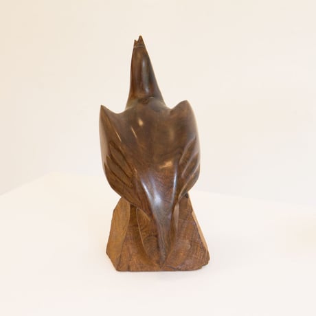 Wooden bird sculpture