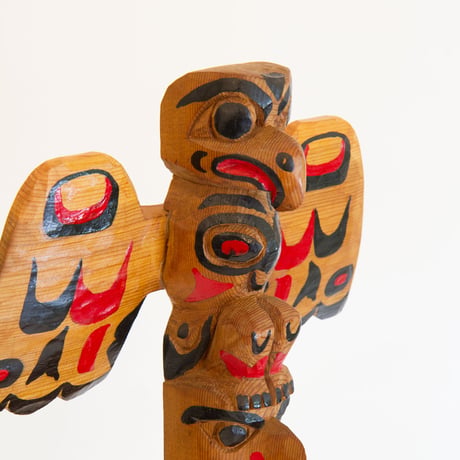 Hand carved totem pole