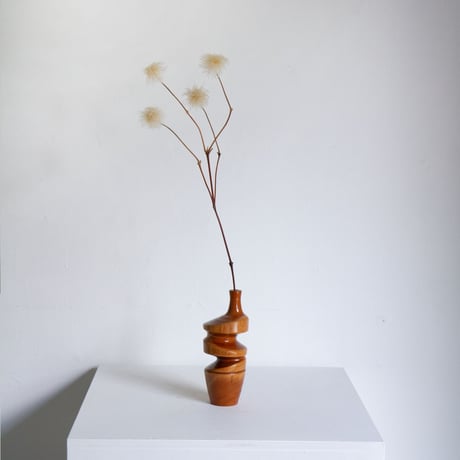 Wood carving vase