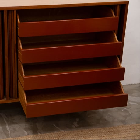 Glen of California Design by Milo Baughman Walnut Tambour Cabinet
