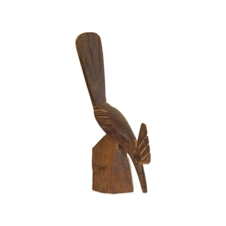 Wooden bird sculpture