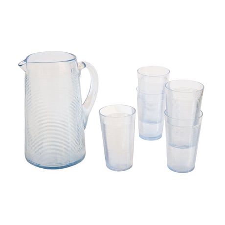 Vintage Pitcher & 5 Glasses set