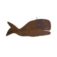 Wooden whale wall object
