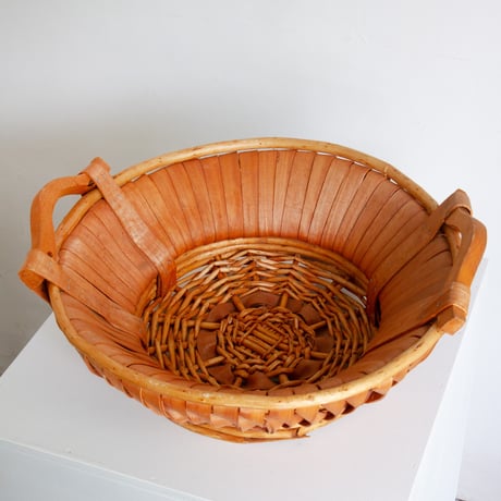 Slice wood ＆ Rattan basket