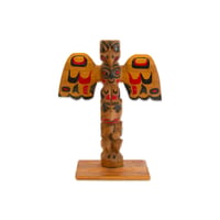 Hand carved totem pole