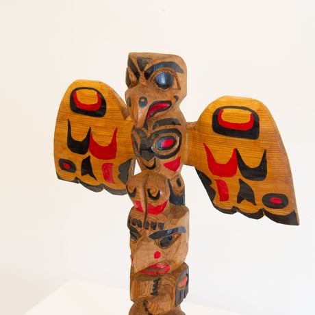 Hand carved totem pole