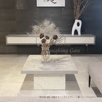 モールテックス センターテーブル”RUND40S"　脚：大理石柄　マーブルホワイト/マーブルブラック　W750D750H360