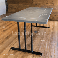 モールテックス ダイニングテーブル ASHGRAY"38" 脚TYPE:C脚 アイアンブラック W1500 D850 H720