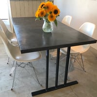 モールテックス ダイニングテーブル ASHGRAY"38" 脚TYPE:C脚 アイアンブラック　W1400 D850 H720