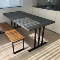 モールテックス ダイニングテーブル ASHGRAY"38" 脚TYPE:C脚 アイアンブラック　 W1800 D900 H720