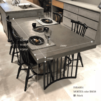 【数量限定】　モールテックス ダイニングテーブル SYRAH”60”　R脚アイアンブラック　W1800・W2000