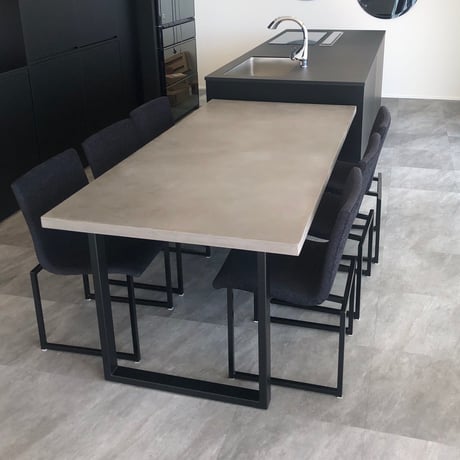 モールテックス ダイニングテーブル ASHGRAY”38"　脚TYPE:A脚　アイアンブラック  W1800 D900 H720