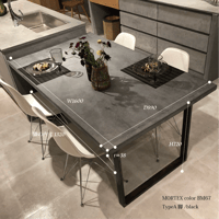モールテックス ダイニングテーブル ASHGRAY”38"　脚TYPE:A脚　アイアンブラック  W1600 D900 H720