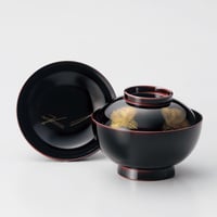 沈金和菊彫 吸物椀 黒 | 【公式】うるしギャラリー久右衛門