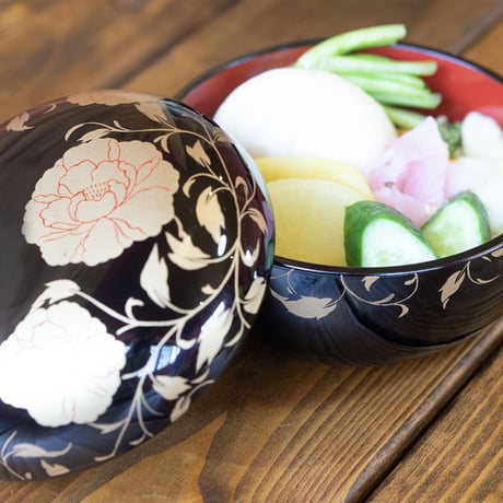 華唐草ボンボニエール（黒内朱）