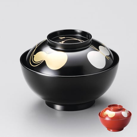 溜塗煮物椀 煮物椀 ちどり型 溜/古代朱 漆塗り 11-01407/01406 (製造中止