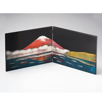 立山彫富士山　二枚屏風（黒）