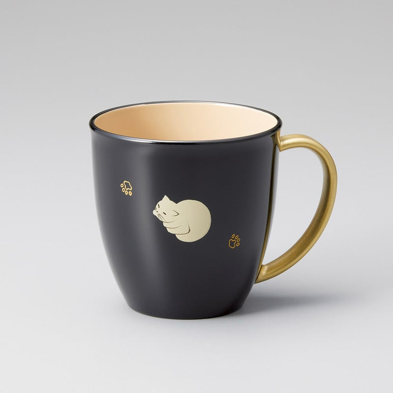 ねこ持ち手金 マグカップ | 【公式】うるしギャラリー久右衛門