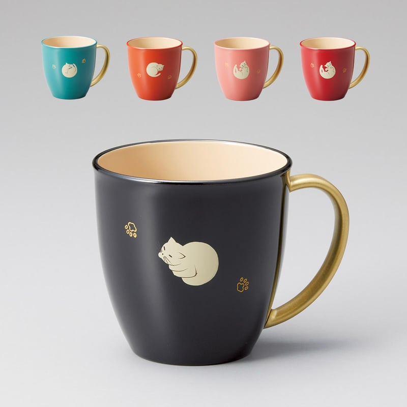 ねこ持ち手金 マグカップ | 【公式】うるしギャラリー久右衛門