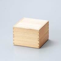 白木塗タモ50二段重（内朱）