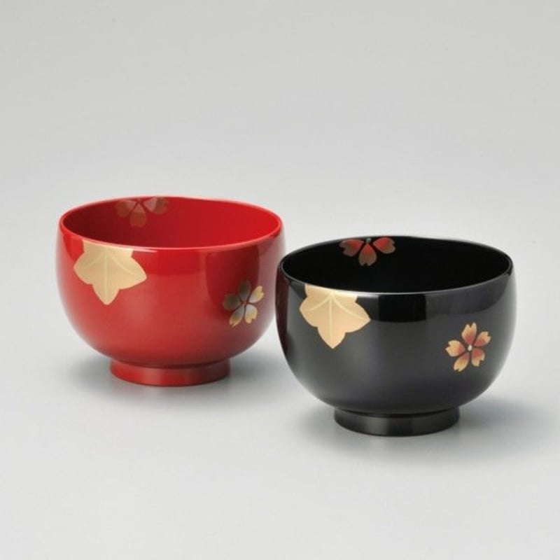 [marshmarron]新品未使用　純漆の富貴汁椀　溜・朱セット 春秋 夫婦汁椀 朱・溜 レンジ対応 | 【公式】うるしギャラリー久右衛門