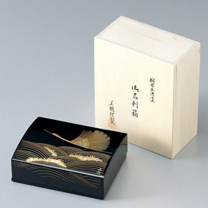海】銀製秀山作手彫波鶴図ケース小箱小物入れ蓋のみ約117g