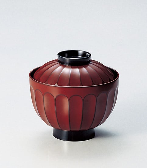 菊割 吸物椀（古代根来） | 【公式】うるしギャラリー久右衛門