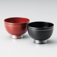 銀ライン 4.1多用椀ペア（黒・朱）