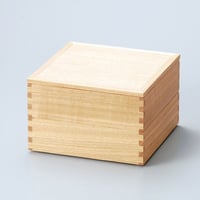 白木塗タモ60二段重（内朱）