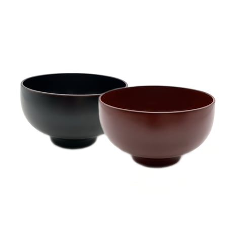 やまと塗りほていお好み椀（溜・古代朱）