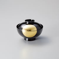 箔日月　吸物椀　黒