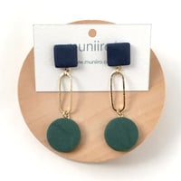 【POC-020】ピアス -maru・shikaku-　ネイビー×緑
