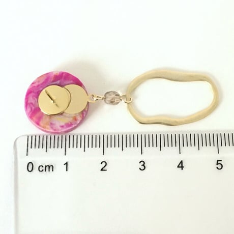 【POC-012】マーブルピアス -henkei ring-　ピンク