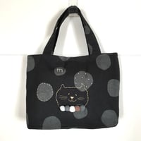 【NB-004】ねこドット刺繍バッグ
