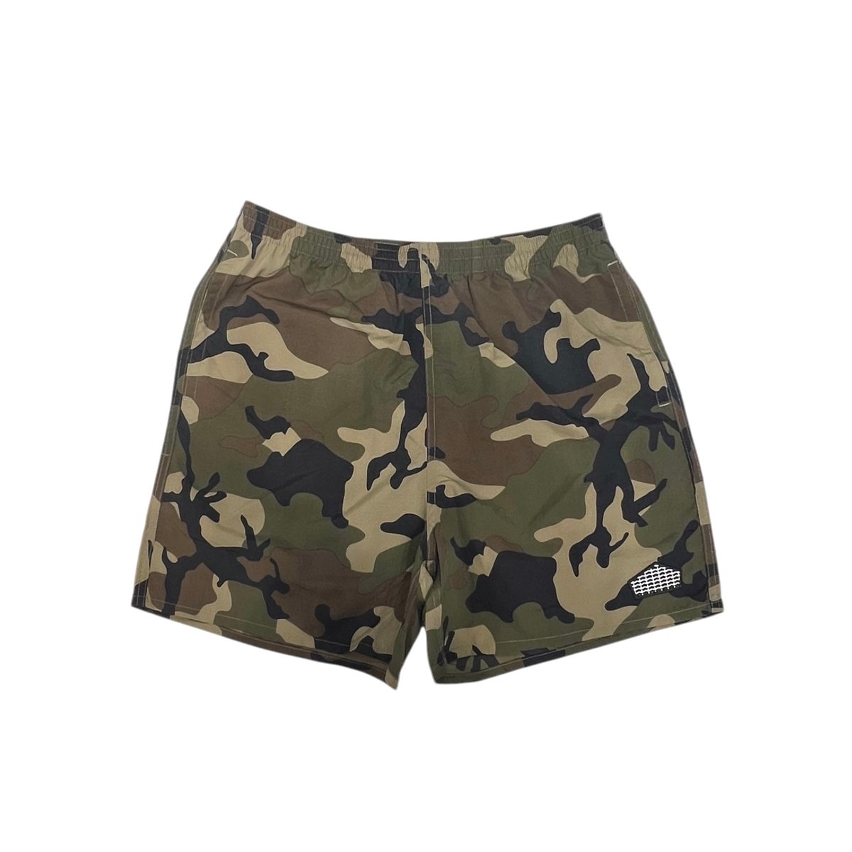 LOGO BEACH SHORTS /CAMO/BLACK/M/L/XL | HIDEOUT