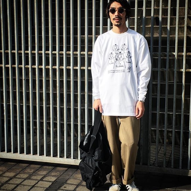 ちょっとの雨ならがまん ロン Tシャツ XL 水揚げされたニュウドウカジカさん（ロングTシャツ）|デザインT