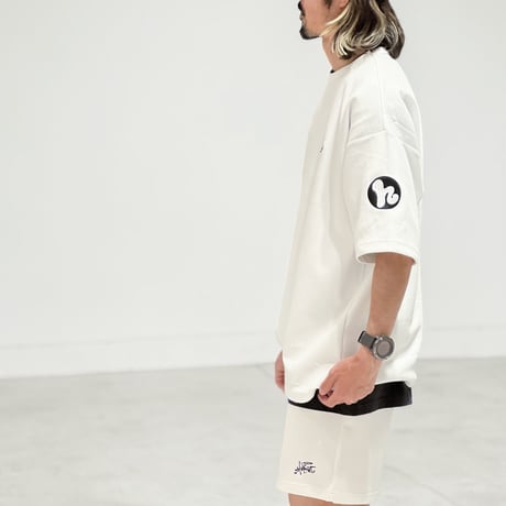 「h-LOGO / STREET-LOGO」刺繍ダンボールニットSS /WHITE/M/L