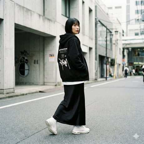 「RHYTHM」 SUPER HEAVY SWEAT HODDIE ZIP UP / BLACK/M/L/XL