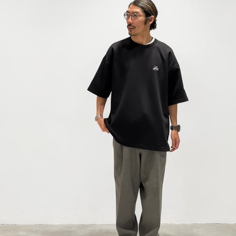 【限定XLセットアップ】「h-LOGO / STREET-LOGO」刺繍ダンボールニットSS×ショーツ/BLACK/XL