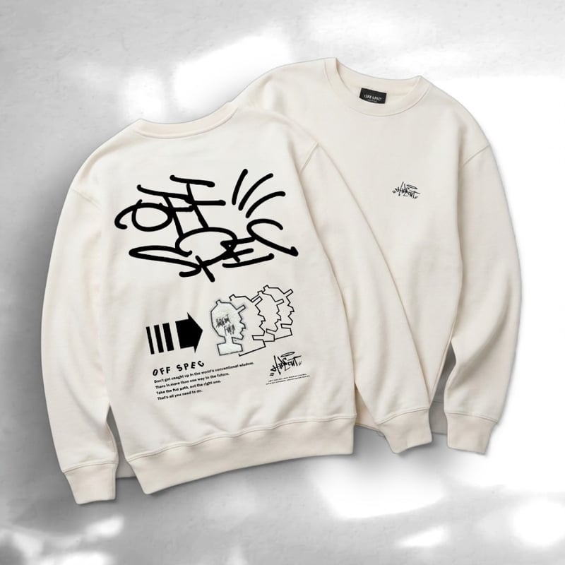 サガラ刺繍2026ss HEAVY ONZ SWEAT/OFF WHITE/M/L/XL |